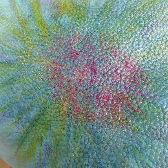 Blue KATE SPADE Hand Painted Flower Leather Bag - Picture 6 of 8